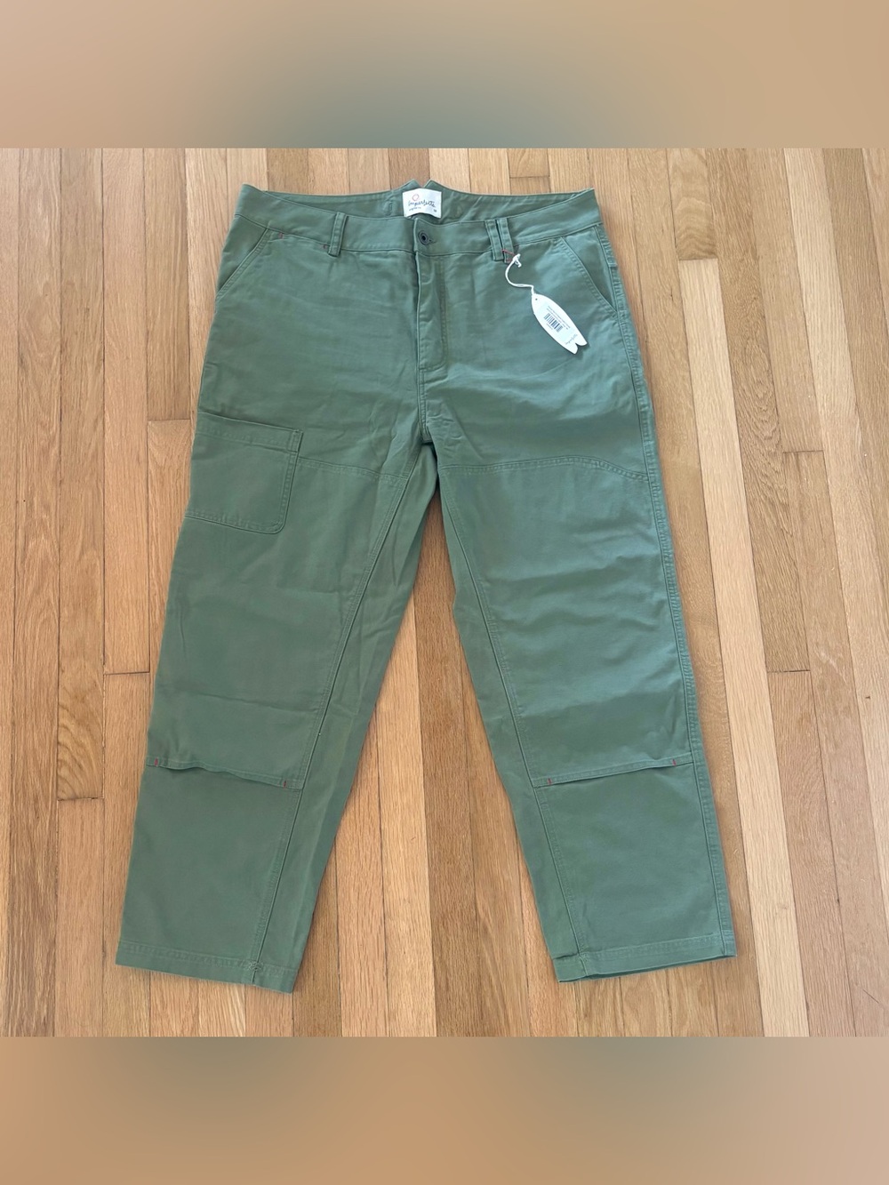 Imperfects Courier Pants NWT 38x30 OG Fit Olive Green Canvas Work Wear Trousers
